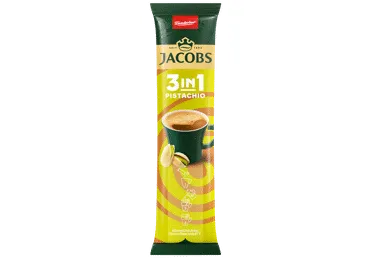 Šķīstošais kafijas dzēriens JACOBS 3in1 Pistachio 11,1g