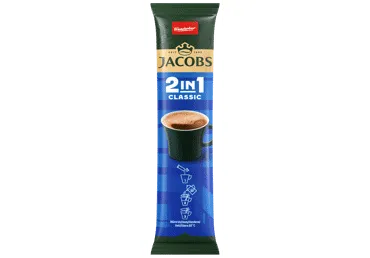 Šķīstošās kafijas dzēriens 2in1 JACOBS 12,4g
