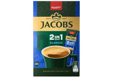 Šķīstošās kafijas dzēriens 2in1 JACOBS 20x12,4g