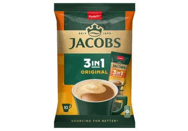 Šķīstošās kafijas dzēriens 3in1 JACOBS 10x12.6g