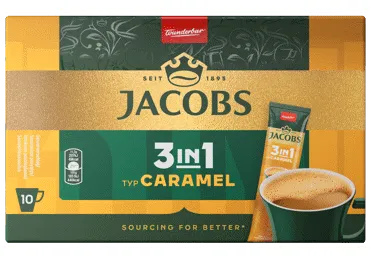 Šķīstošās kafijas dzēriens 3in1 JACOBS Caramel 10x11,2g