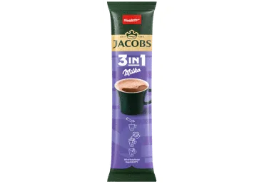 Šķīstošās kafijas dzēriens 3in1 JACOBS Milka 12,4g
