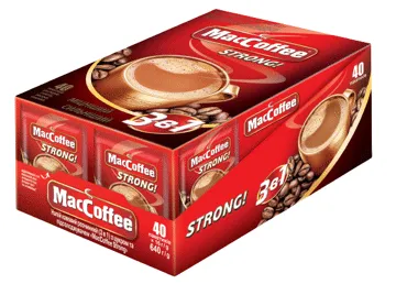 Šķīstošās kafijas dzēriens 3in1 MACCOFFEE Strong 40x16g