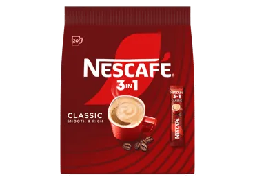 Šķīstošās kafijas dzēriens 3in1 NESCAFE Classic 20x16.5g