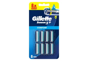 Skūšanās kasetes GILLETTE Sensor 3+Comfort vīriešiem 8gb.