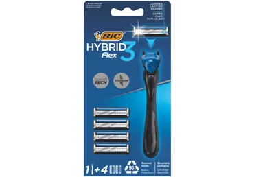 Skuveklis BIC Flex 3 Hybrid vīriešiem +4 kasetes