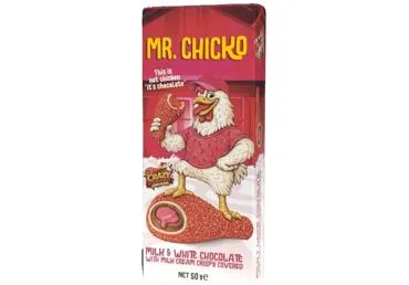 Šokolāde ar zemeņu krēma pildījumu Mr.Chicko 50g