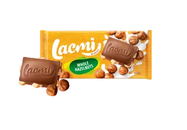 Šokolāde LACMI ar veseliem lazdu riekstiem 90g
