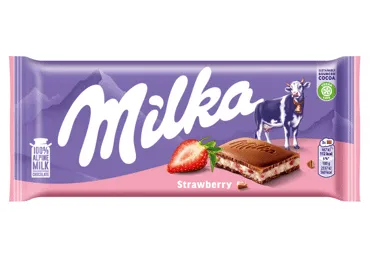 Šokolāde MILKA Strawberry Yoghurt ar pildījumu 100g