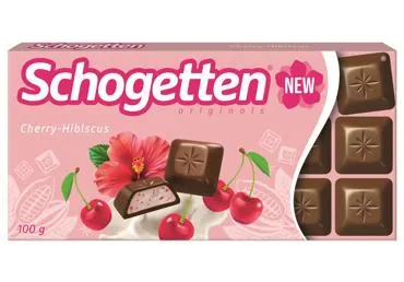 Šokolādes gabaliņi ķiršu hibiska SCHOGETTEN 100g