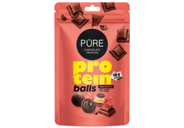 Šokolādes trifeles ar proteīna šokolādes krēma pildījumu PURE CHOCOLATE 91g