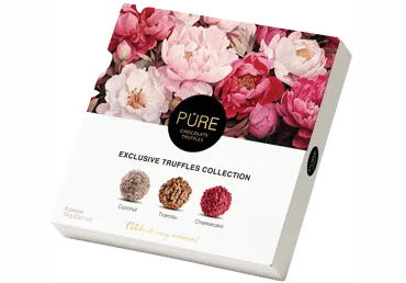 Šokolādes trifeļu kolekcija PURE CHOCOLATE 74g