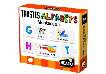 Spele Montessori taustāmie burtiņi LV HEADU