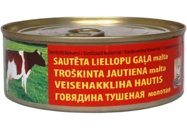 Sterilizēti konservi BRASLA Sautēta malta liellopu gaļa 240g