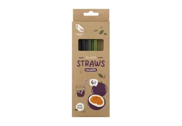 Stikla salmiņi birstīte ELEMENTS S.4gab.