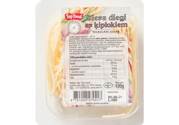 Svaigs siers Siera Diegi ar ķiplokiem TOP FOOD 100g