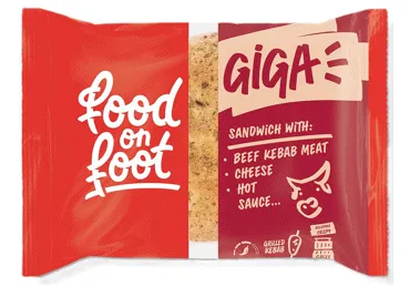 Sviestmaize Giga ar kebabu un sieru FOOD ON FOOT 255g