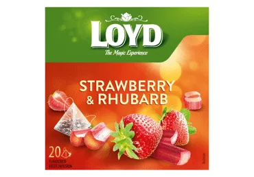 Augļu tēja LOYD Pyramids ar zemeņu un rabarberu garšu, 20x2 g