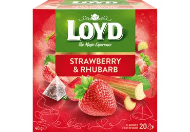 Tēja LOYD ar zemeņu-rabarberu garšu 20x2g