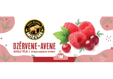 Augļu tēja MOŽUMS Dzērveņu-Aveņu, ar virvīti maisiņos, 20x1.7g