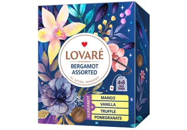 Tējas komplekts LOVARE Bergamot 4x8gab.64g