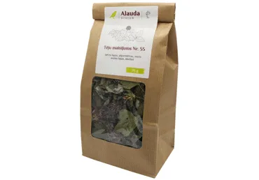 Tēju maisījums Nr.55 (bērzu lapas, piparmētras, aveņu lapas, āboliņš) ALAUDA 20g