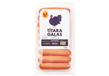 Tītara gaļas cīsiņi vārīti RGK 300g