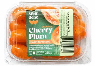 Tomāti mini plūmes oranži WELL DONE 250g