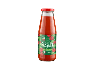 Tomātu biezenis Passata ar baziliku WELL DONE 680g