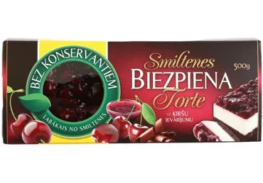 Torte biezpiena Smiltene ar ķiršiem 500g