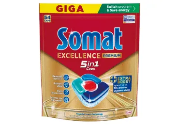 Trauku mazgājamās mašīnas kapsulas SOMAT Excellence 5in1 54gb.