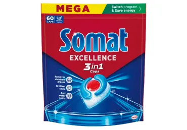 Trauku mazgājamās mašīnas kapsulas SOMAT Excellnece 3in1 60gb.