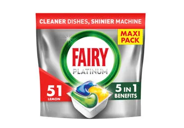 Trauku mazgāšanas kapsulas FAIRY Platinum Lemon 51gab.