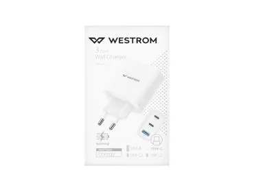 Trīs pieslēgvietu sienas lādētājs WESTROM