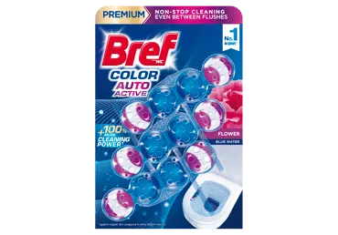 Tualetes bloks BREF Color Auto Active Flower 3x50g