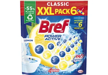Tualetes bloks BREF Power Aktiv Lemon 6x50g