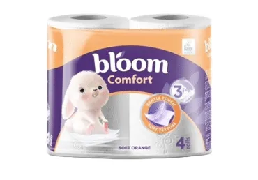 Tualetes papīrs BLOOM Comfort Orange 3kārtas 4ruļļi