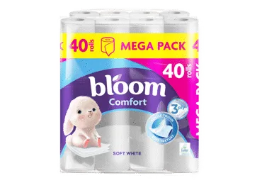 Tualetes papīrs BLOOM Comfort White 3k.40r.
