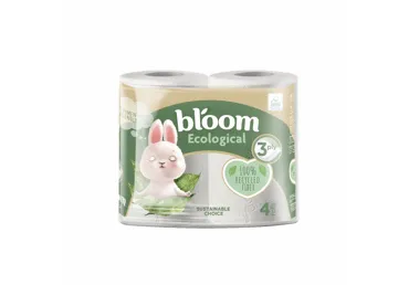 Tualetes papīrs BLOOM Ecological 3k.4ruļļi