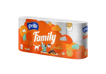 Tualetes papīrs GRITE Family 3kārtas 8ruļļi