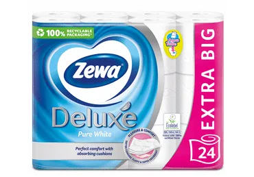 Tualetes papīrs ZEWA Deluxe Pure White 3kārtas, 24ruļļi