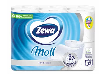 Tualetes papīrs ZEWA Moll White 3k. 12r.