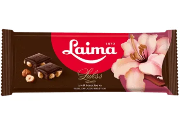 Tumšā šokolāde Lukss ar lazdu riekstiem LAIMA 190g