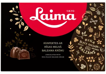 Tumšās šokolādes konfektes LAIMA ar Rīgas Melnā balzama krēmu 420g