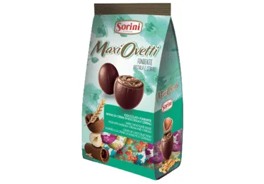 Tumšās šokolādes olas SORINI ar lazdu riekstu krēmu 250g