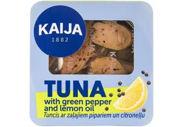 Tuncis citronu eļļā ar zaļajiem pipariem KAIJA 160g