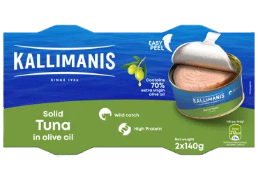 Tunzivs dzeltenspuru olīveļļā KALLIMANIS 2x140g