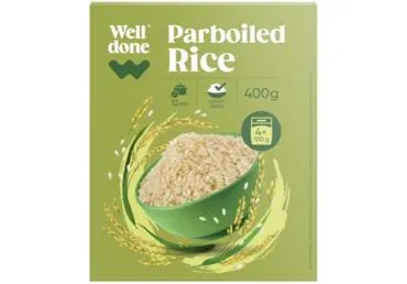 Tvaicēti rīsi WELL DONE 4x100g