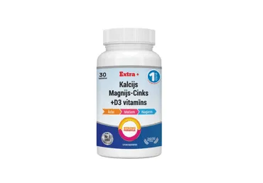 Uztura bagātinātājs: Kalcijs + Magnijs + Cinks + Vitamīns D3, 30 kapsulas