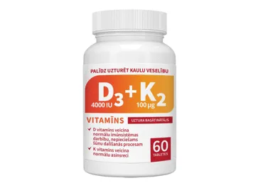 Uztura bagāt.PHARMA MARKET D3+K2 60gab.